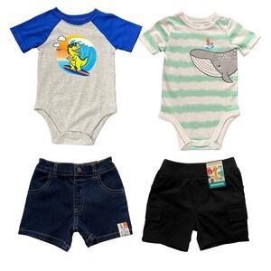 Garanimals Baby Boys Shorts & Bodysuits Outfit‎ Set 12 Blue Multi Short Sleeves
